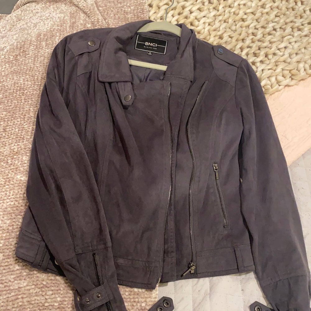 Suede bomber jacket